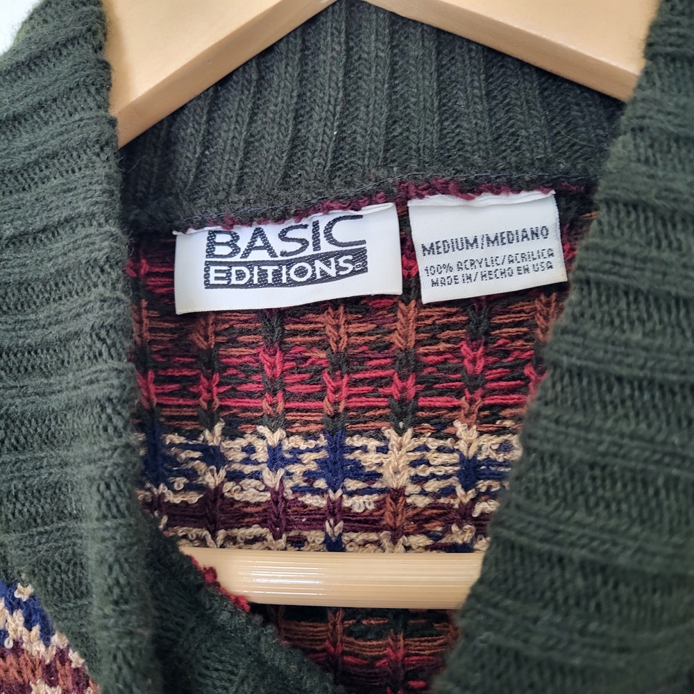 Basic Editions Multicolor Patterned Crewneck Sweater - Picture 6 of 6